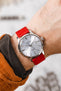 RIOS1931 BRAZIL Crocodile-Embossed Leather Watch Strap in RED