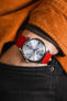 RIOS1931 BRAZIL Crocodile-Embossed Leather Watch Strap in RED