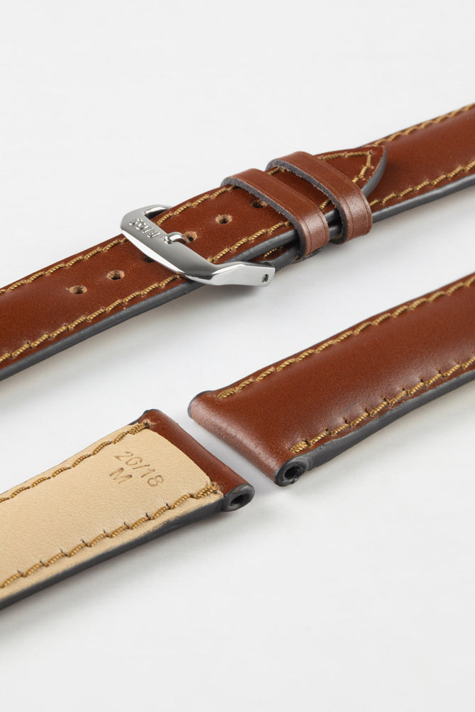 RIOS1931 CHICAGO Shell Cordovan Leather Watch Strap in COGNAC