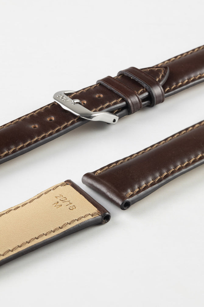 RIOS1931 CHICAGO Shell Cordovan Leather Watch Strap in MOCHA