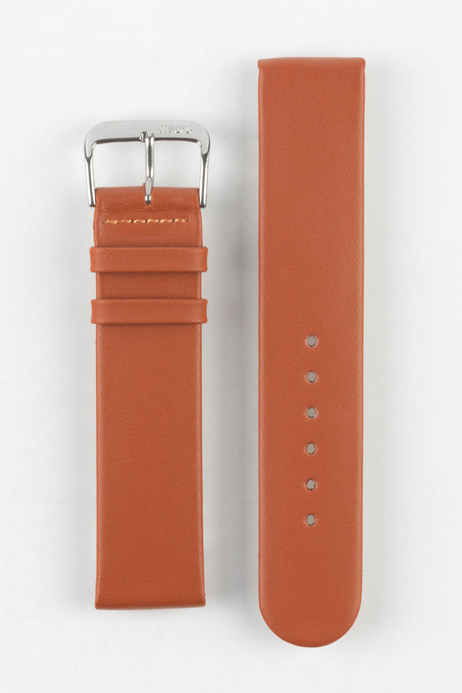RIOS1931 CLASSIC Low-Profile Leather Watch Strap in COGNAC