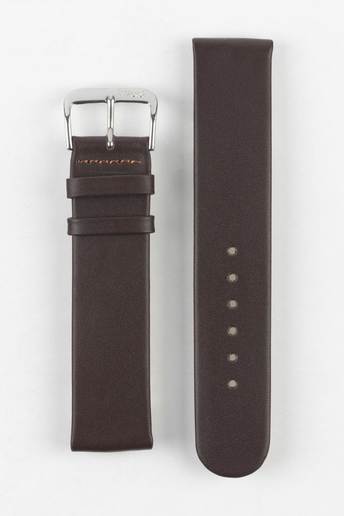 RIOS1931 CLASSIC Low-Profile Leather Watch Strap in MOCHA