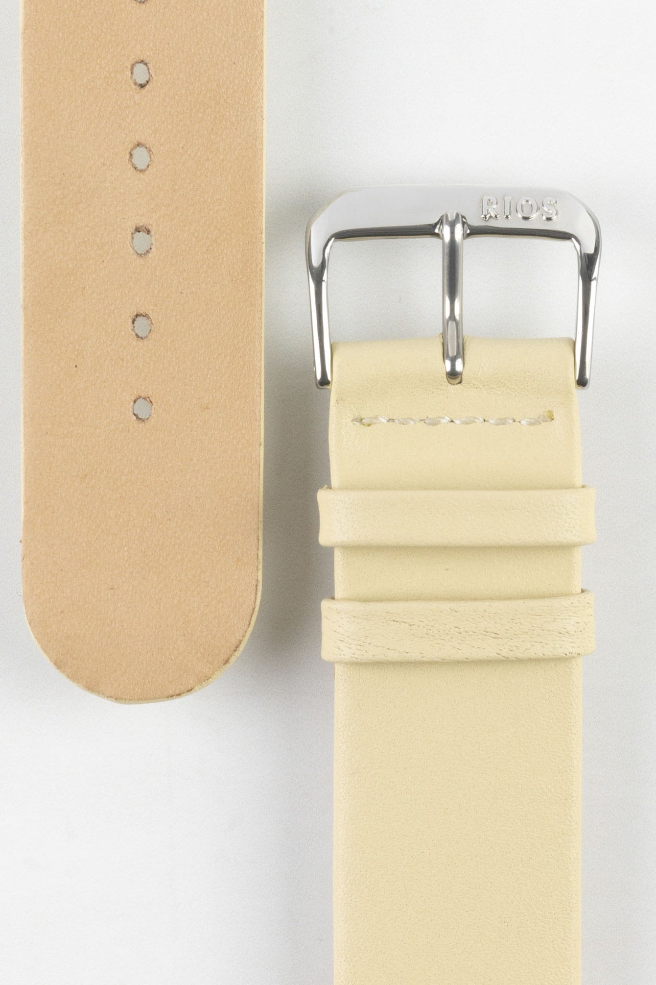 RIOS1931 CLASSIC Low-Profile Leather Watch Strap in SAND