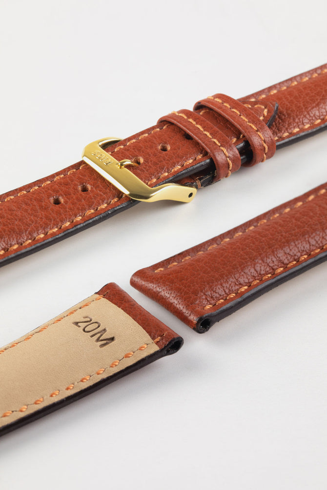 RIOS1931 COLORADO Genuine Buffalo Leather Watch Strap in COGNAC