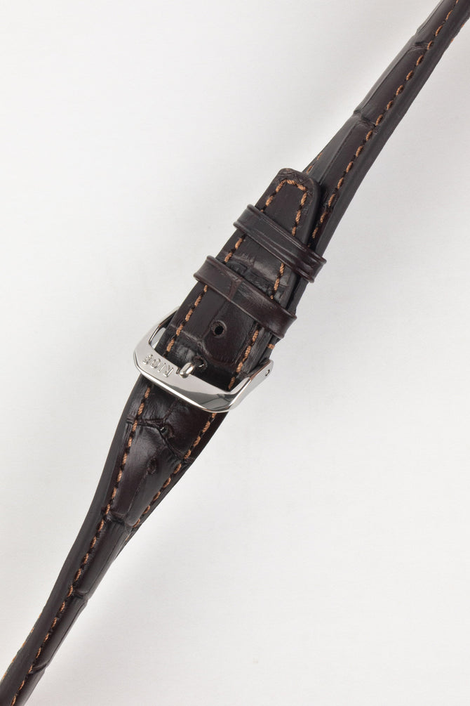 RIOS1931 DALLAS Alligator-Embossed Leather Watch Strap in MOCHA