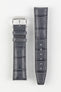 RIOS1931 DALLAS Alligator-Embossed Leather Watch Strap in STONE GREY