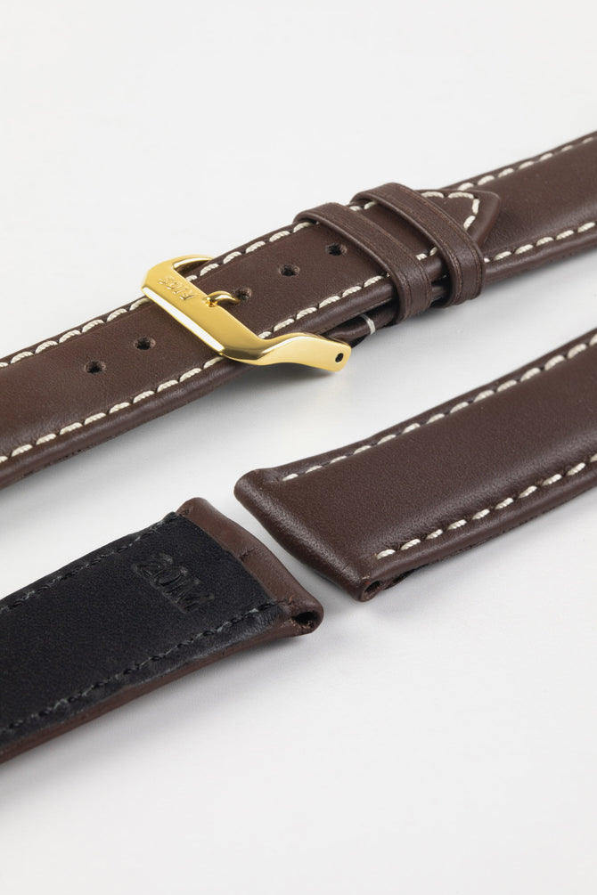 RIOS1931 DEEP SEA Hydrophobic Leather Watch Strap in MOCHA