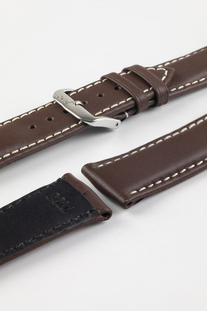 RIOS1931 DEEP SEA Hydrophobic Leather Watch Strap in MOCHA