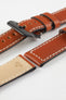 RIOS1931 FIRENZE Genuine Russia Leather Watch Strap in COGNAC