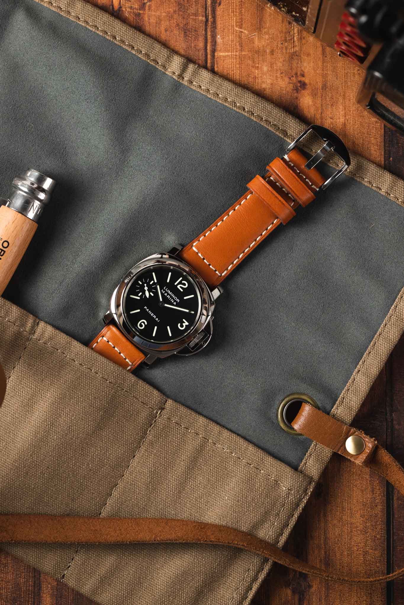 ゆりこ RIOS1931 FIRENZE Genuine Bark-Tanned Russia Leather Watch Straps