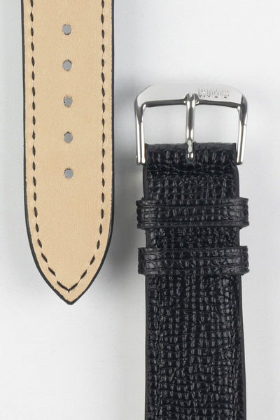 RIOS1931 FRENCH Leather Watch Strap in BLACK