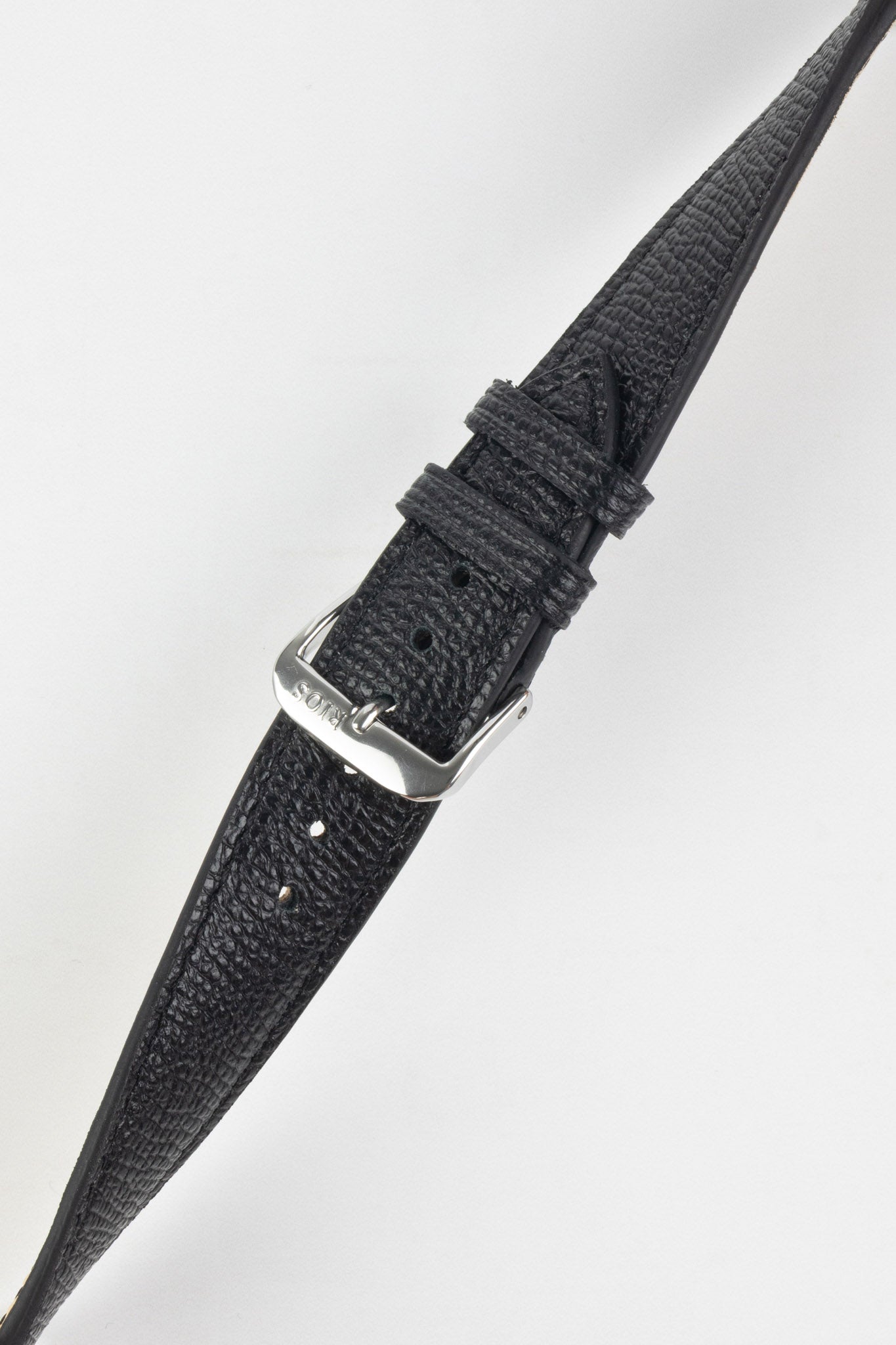 RIOS1931 FRENCH Leather Watch Strap in BLACK