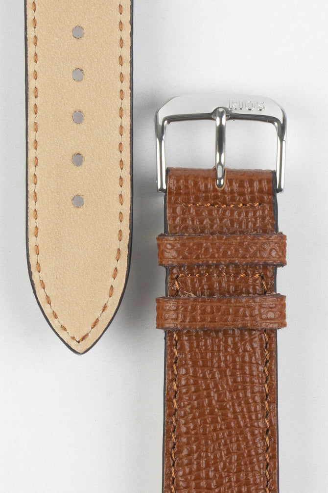 RIOS1931 FRENCH Leather Watch Strap in COGNAC