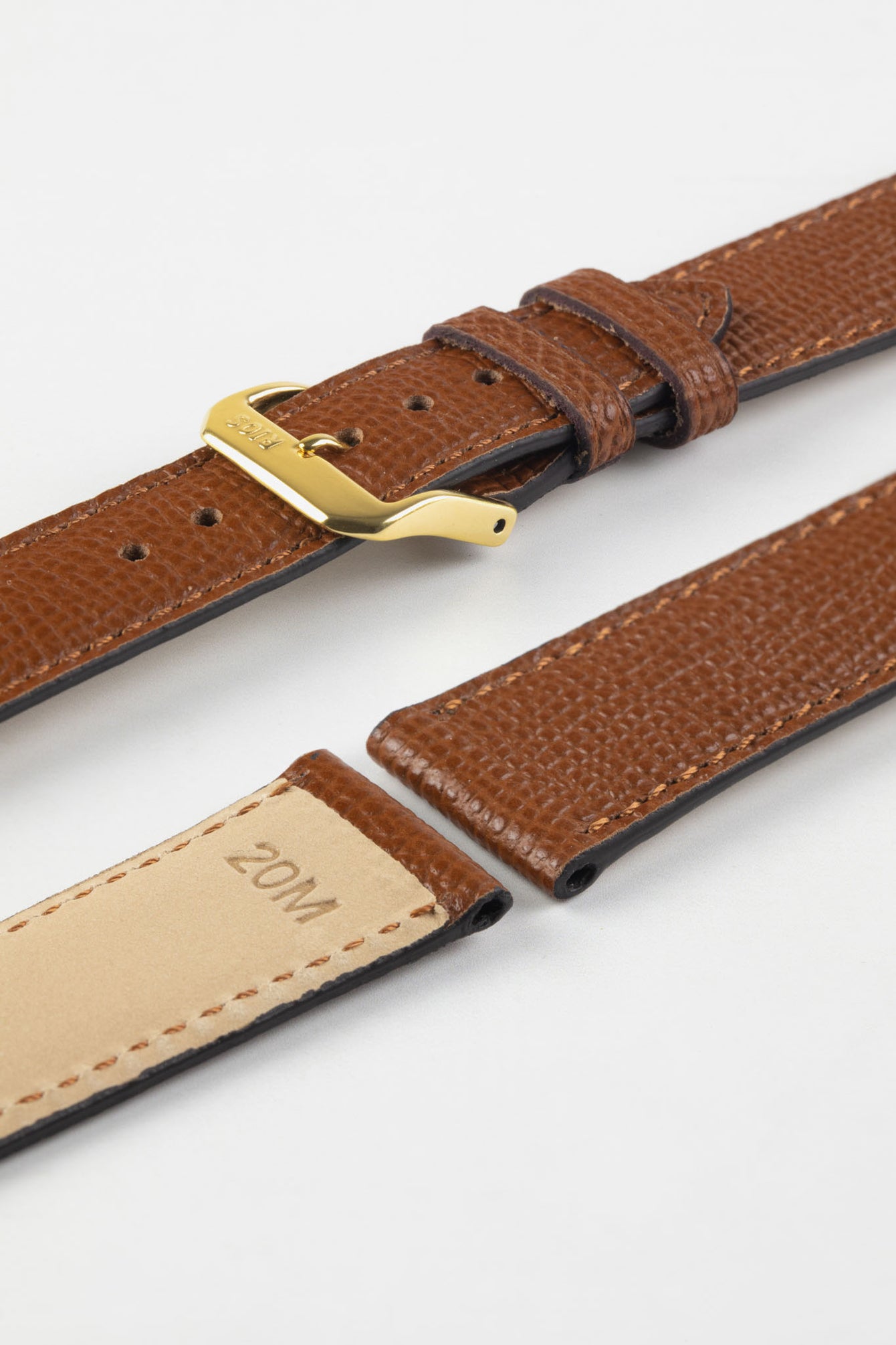 RIOS1931 FRENCH Leather Watch Strap in COGNAC