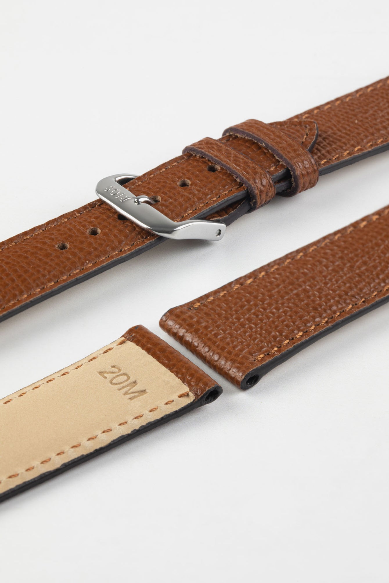 RIOS1931 FRENCH Leather Watch Strap in COGNAC