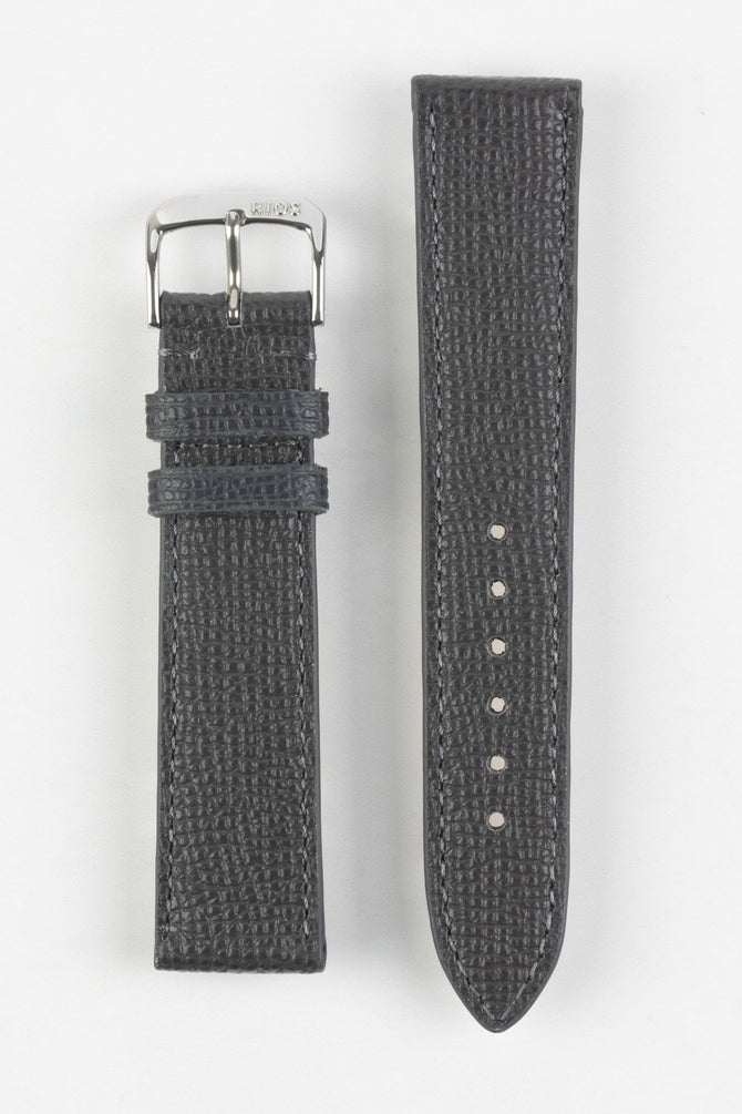 RIOS1931 FRENCH Leather Watch Strap in GRAPHITE