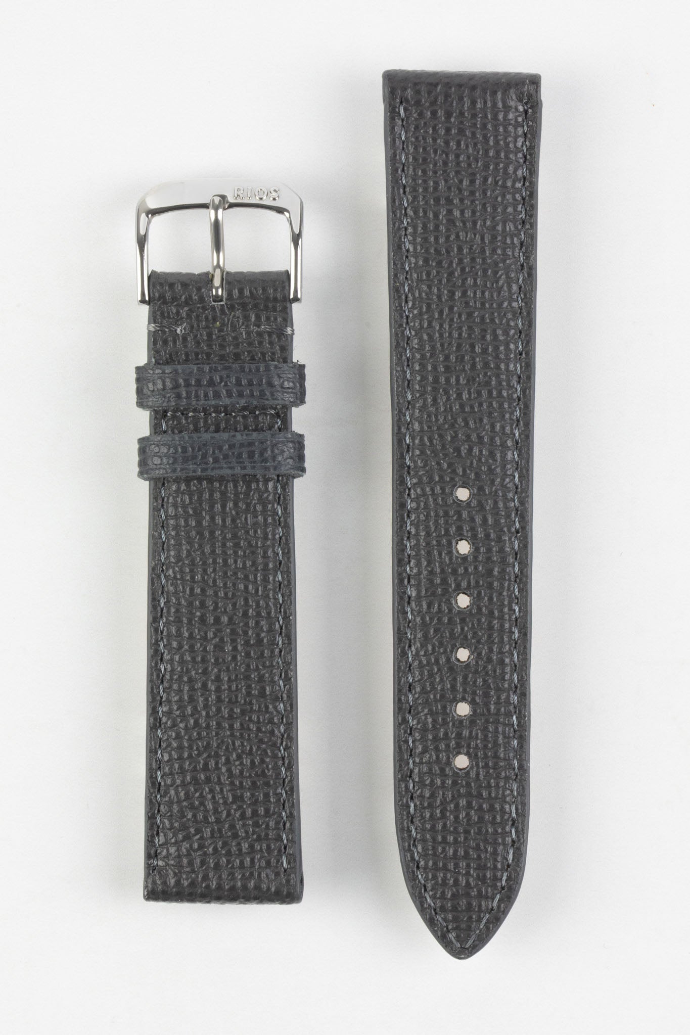 RIOS1931 FRENCH Leather Watch Strap in GRAPHITE