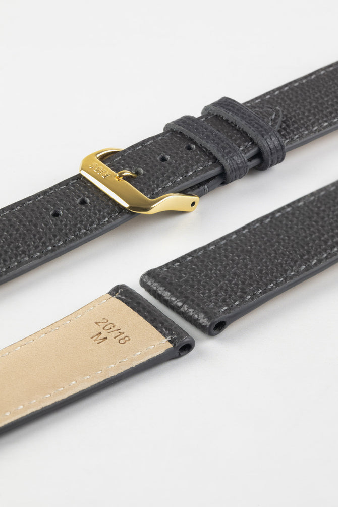 RIOS1931 FRENCH Leather Watch Strap in GRAPHITE