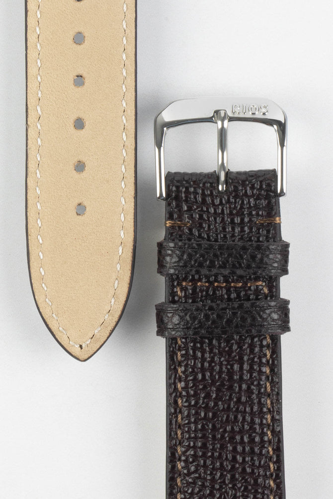 RIOS1931 FRENCH Leather Watch Strap in MOCHA