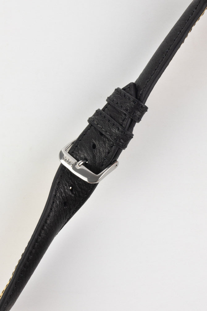 RIOS1931 GARMISCH Organic Leather Watch Strap in BLACK