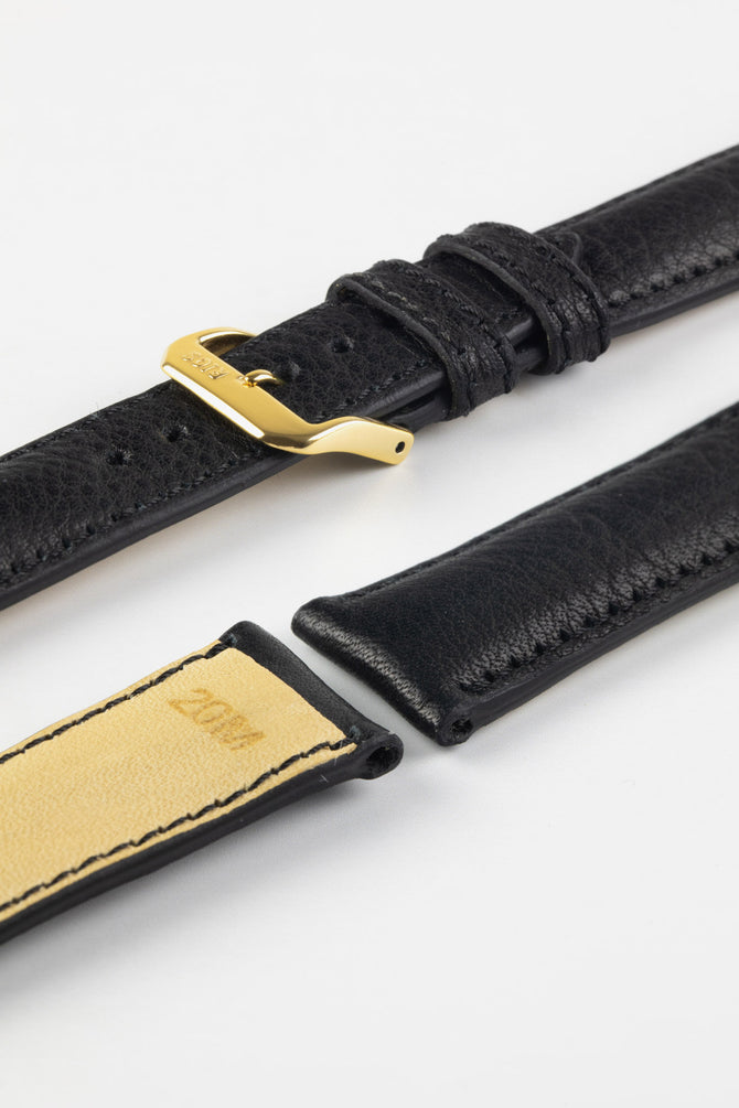 RIOS1931 GARMISCH Organic Leather Watch Strap in BLACK