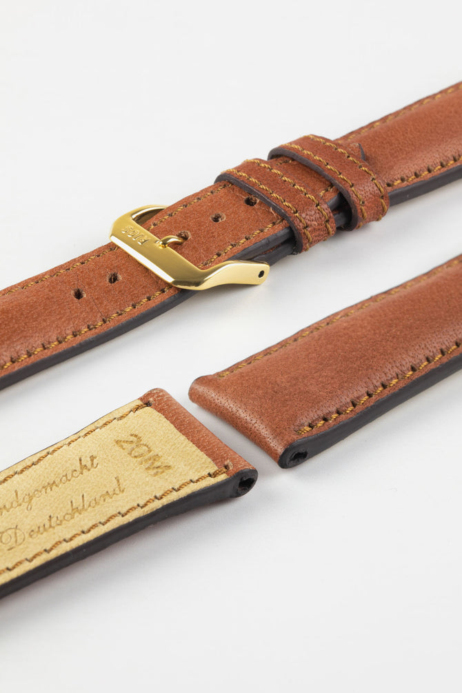 RIOS1931 GARMISCH Organic Leather Watch Strap in COGNAC