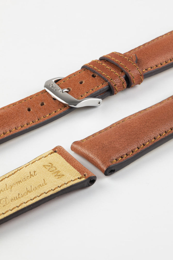 RIOS1931 GARMISCH Organic Leather Watch Strap in COGNAC