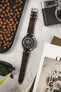 RIOS1931 HOLLYWOOD Alligator-Embossed Leather Watch Strap in MOCHA