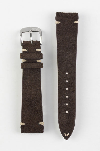 RIOS1931 HUDSON Genuine Suede Leather Watch Strap in MOCHA