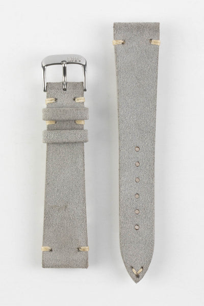 RIOS1931 HUDSON Genuine Suede Leather Watch Strap in STONE GREY