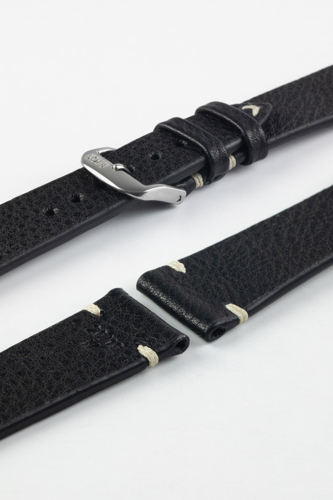 RIOS1931 CLASSIC Low-Profile Leather Watch Strap In BLACK - Foto 13