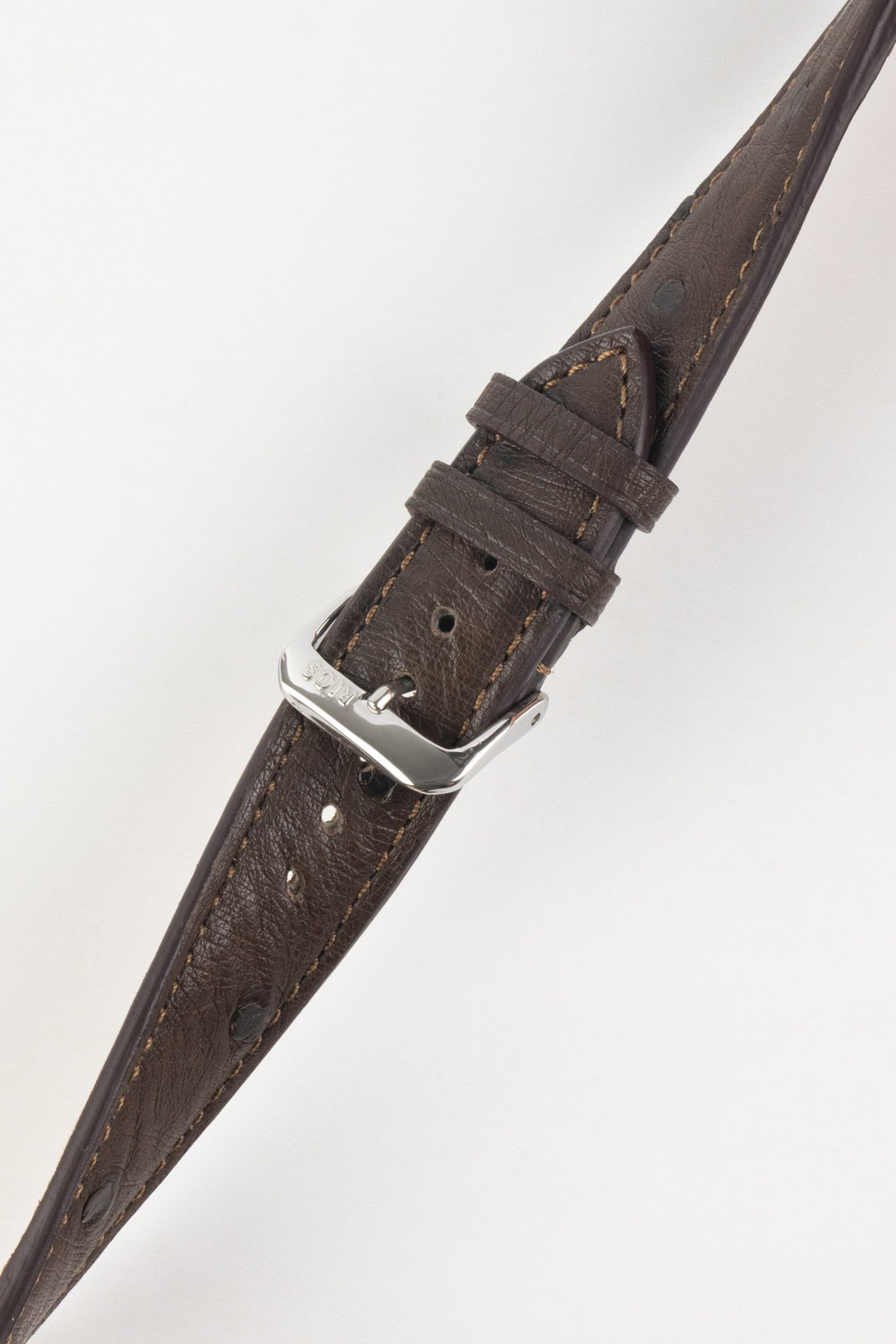 RIOS1931 MAISON Genuine Ostrich Leather Watch Strap in MOCHA