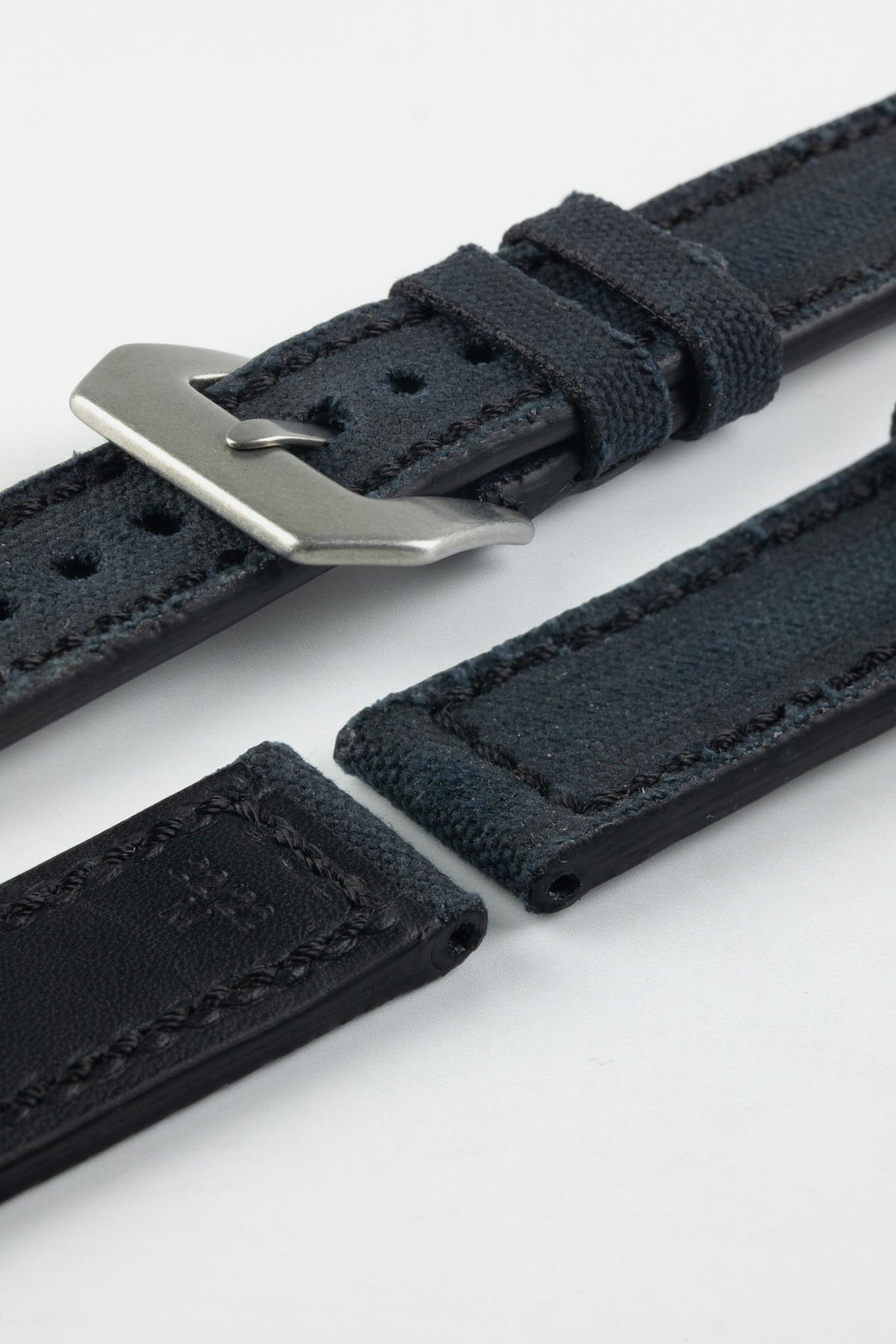 RIOS1931 MARYLAND Genuine Vintage Canvas Watch Strap in BLACK