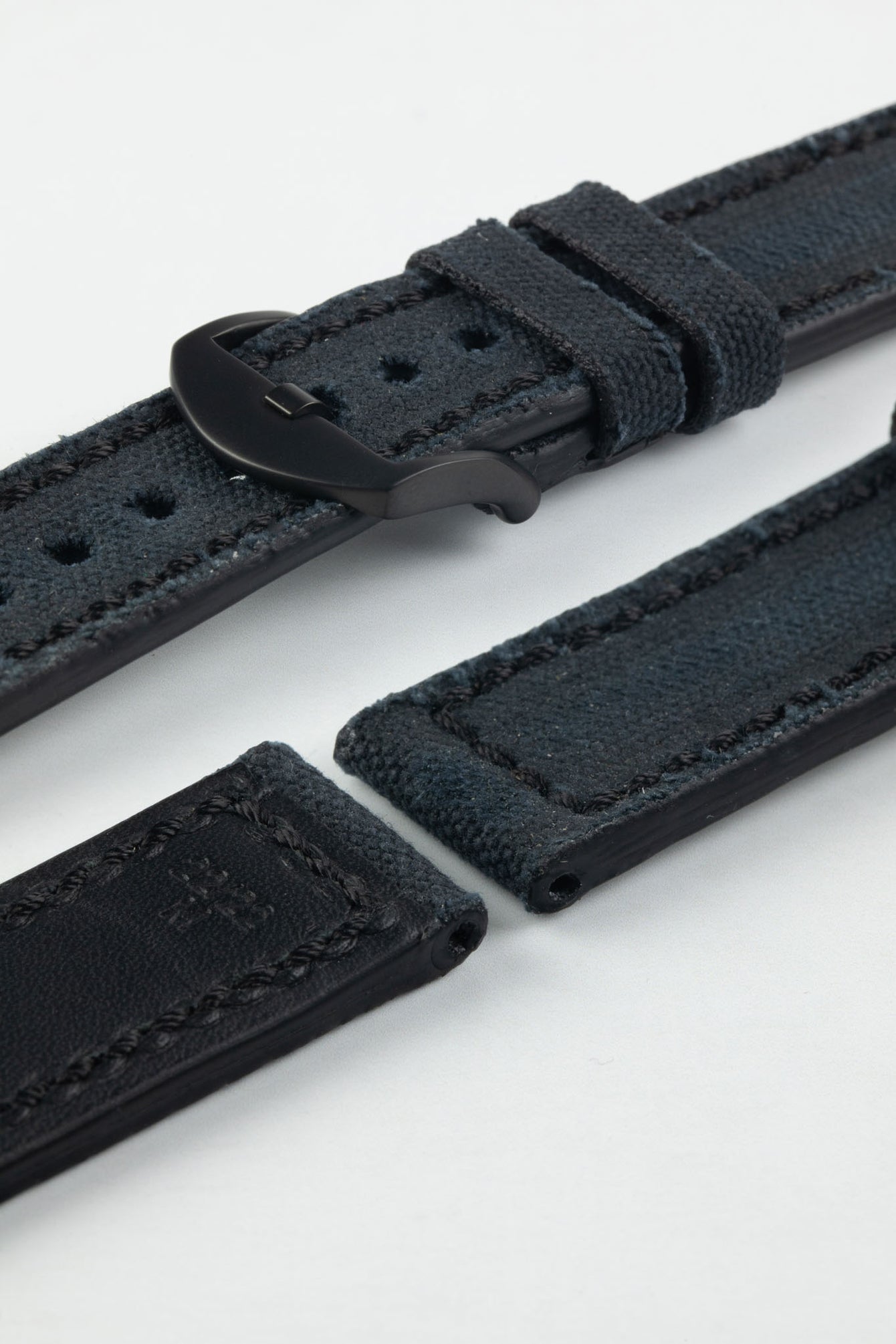 RIOS1931 MARYLAND Genuine Vintage Canvas Watch Strap in BLACK