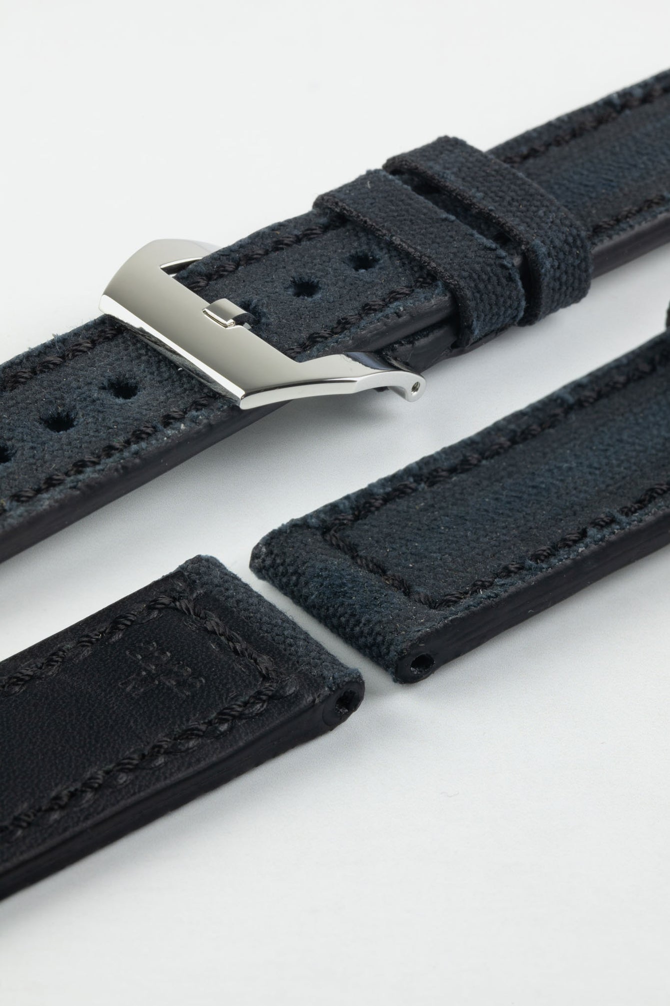 RIOS1931 MARYLAND Genuine Vintage Canvas Watch Strap in BLACK