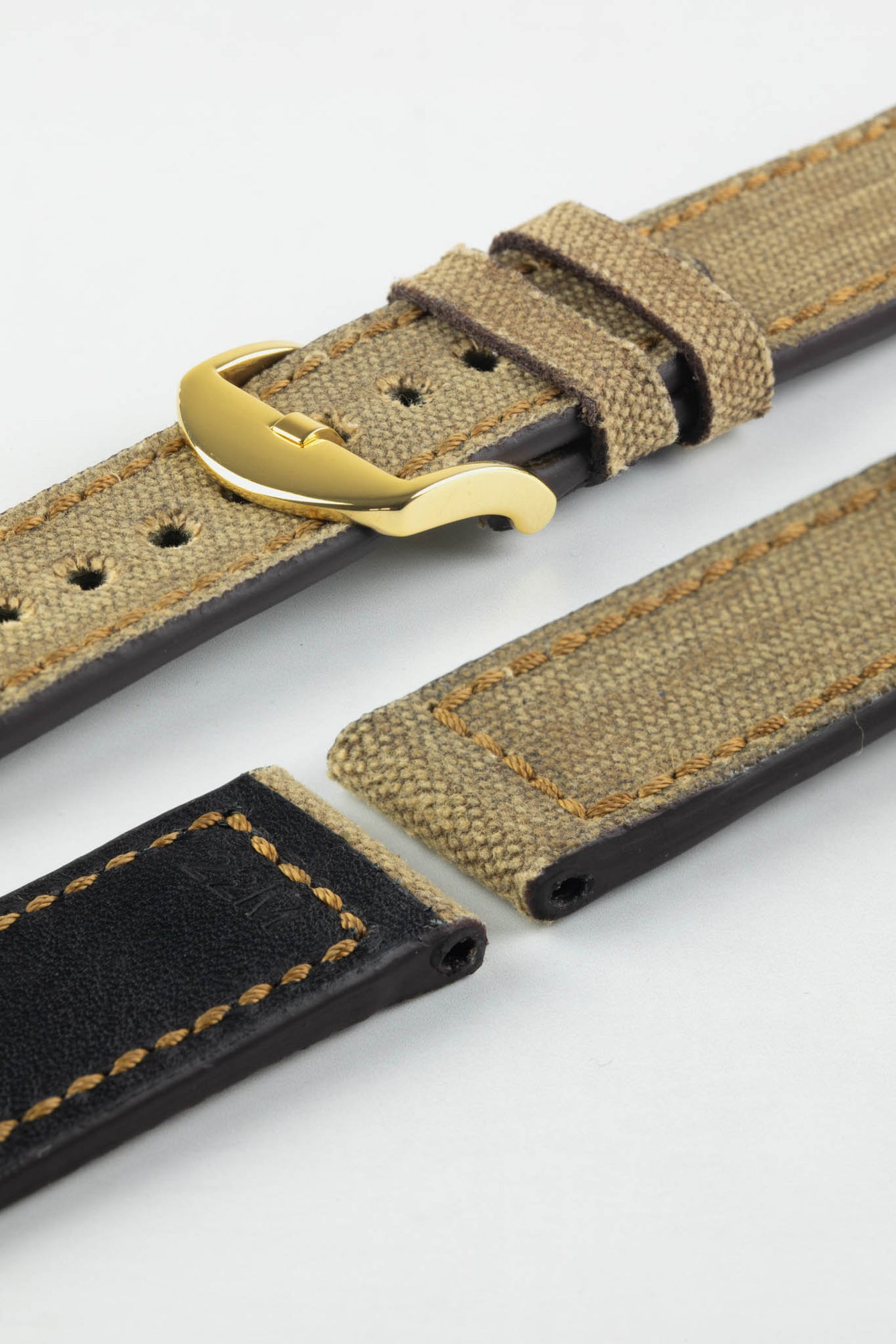 RIOS1931 MARYLAND Genuine Vintage Canvas Watch Strap in COGNAC