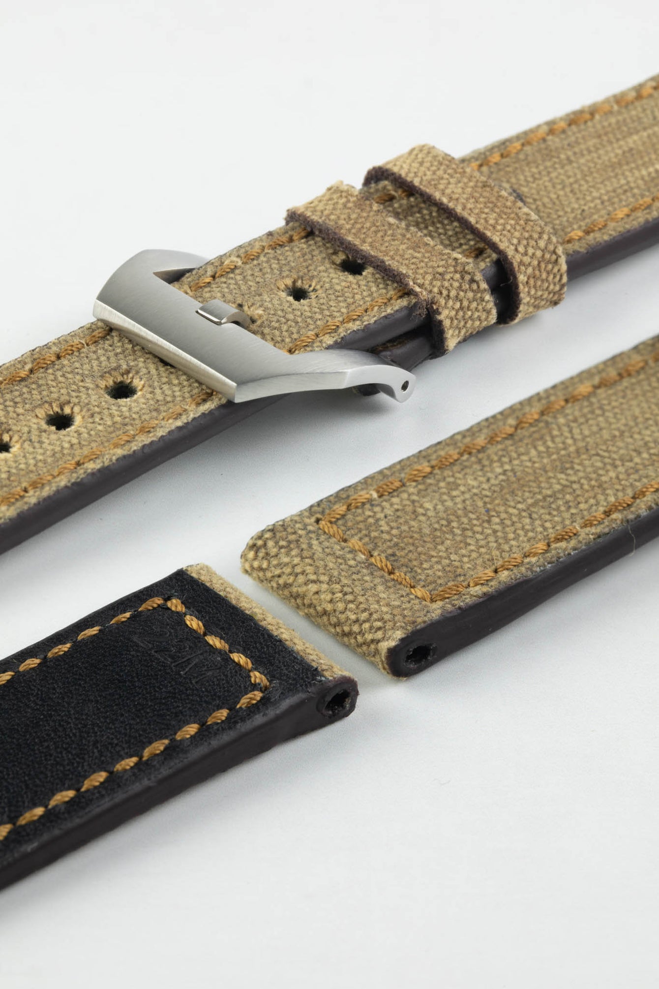 RIOS1931 MARYLAND Genuine Vintage Canvas Watch Strap in COGNAC