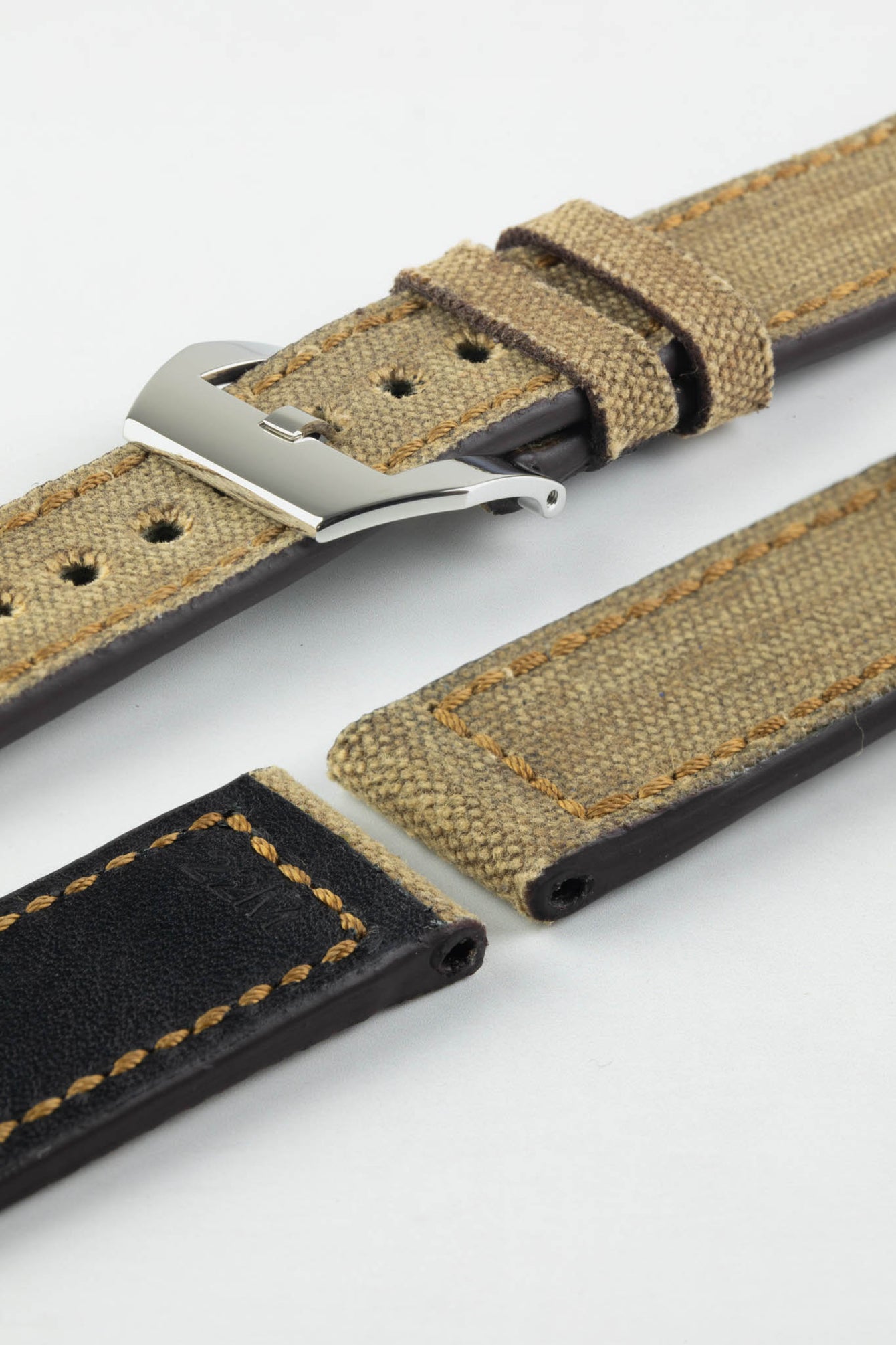 RIOS1931 MARYLAND Genuine Vintage Canvas Watch Strap in COGNAC