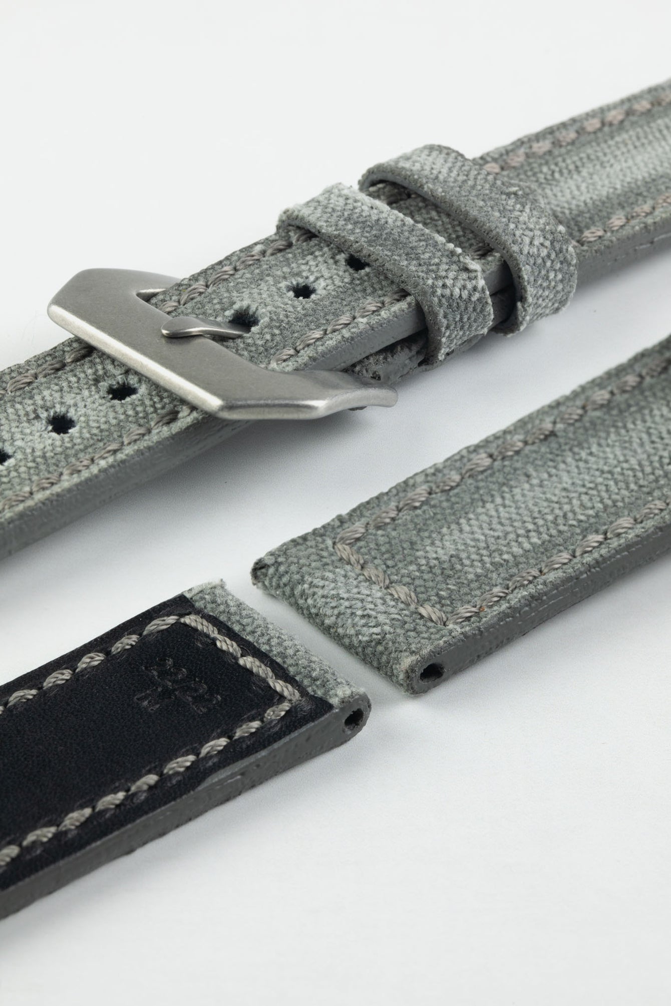 RIOS1931 MARYLAND Genuine Vintage Canvas Watch Strap in STONE GREY