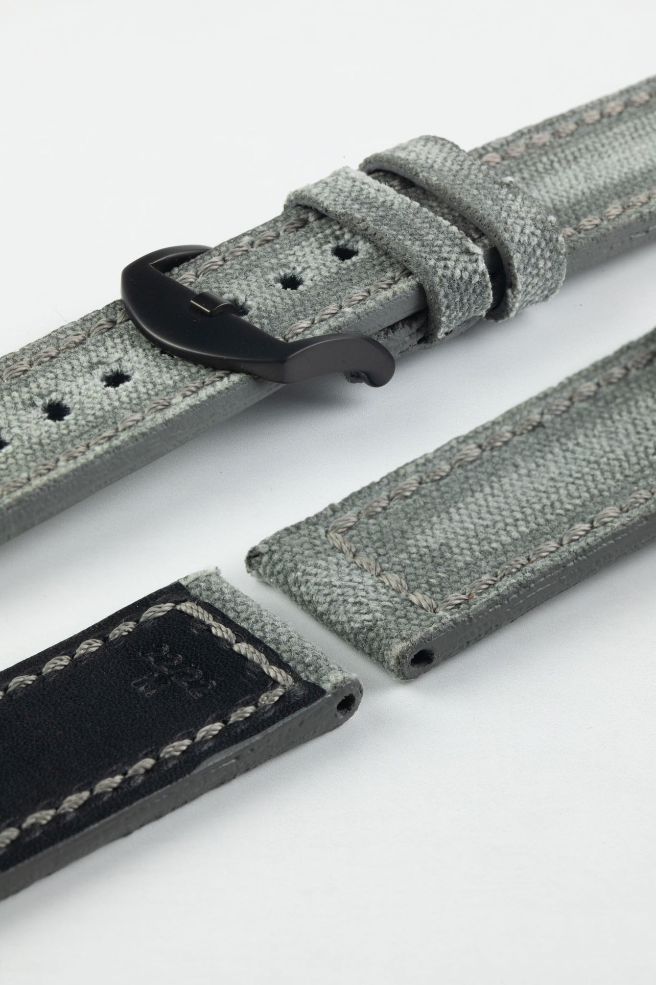 RIOS1931 MARYLAND Genuine Vintage Canvas Watch Strap in STONE GREY