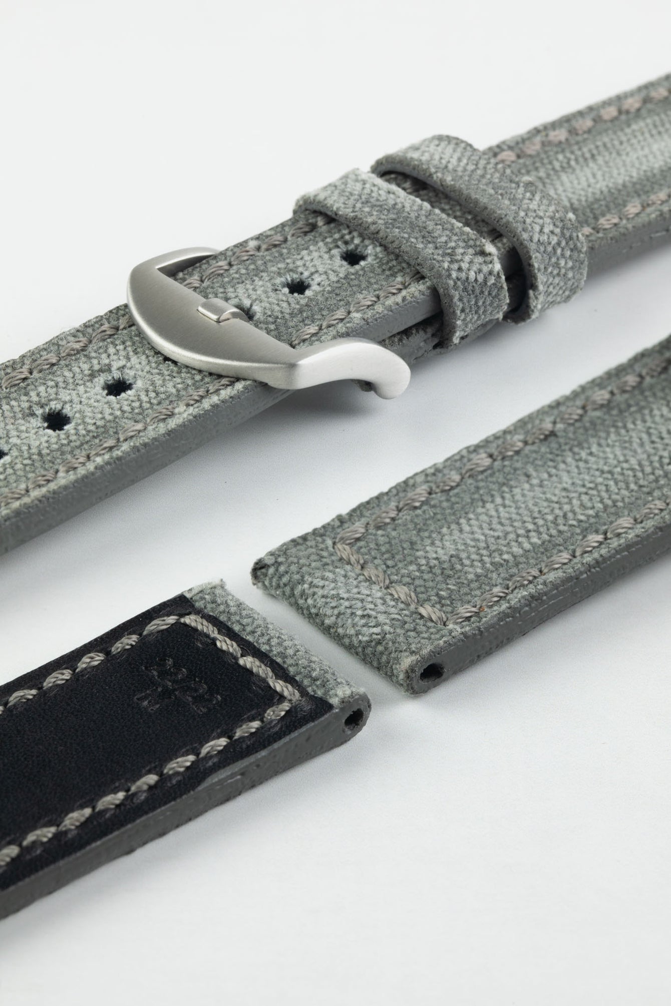 RIOS1931 MARYLAND Genuine Vintage Canvas Watch Strap in STONE GREY