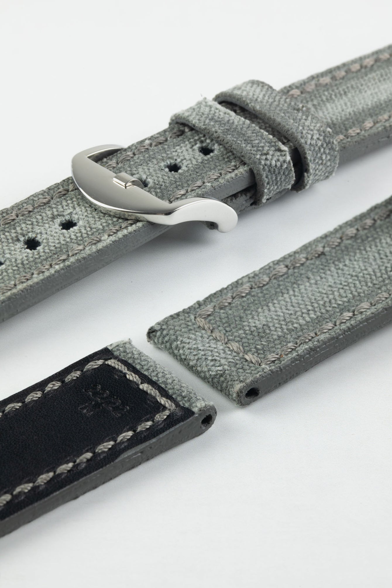 RIOS1931 MARYLAND Genuine Vintage Canvas Watch Strap in STONE GREY