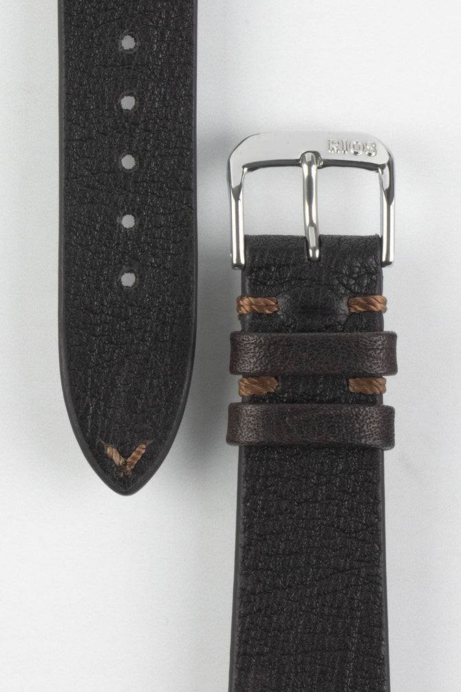 RIOS1931 MITTENWALD Retro Organic Leather Watch Strap in MOCHA