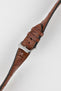 RIOS1931 MONARCH Genuine Alligator Round-Padding Watch Strap in MAHOGANY