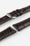 RIOS1931 MONARCH Genuine Alligator Round-Padding Watch Strap in MOCHA