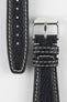 RIOS1931 NATURE Genuine Buffalo Leather Watch Strap in BLACK