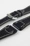 RIOS1931 NATURE Genuine Buffalo Leather Watch Strap in BLACK