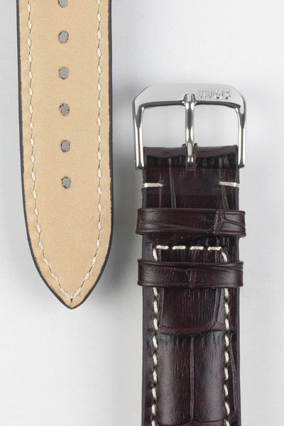 RIOS1931 NEW ORLEANS Alligator-Embossed Leather Watch Strap in MOCHA