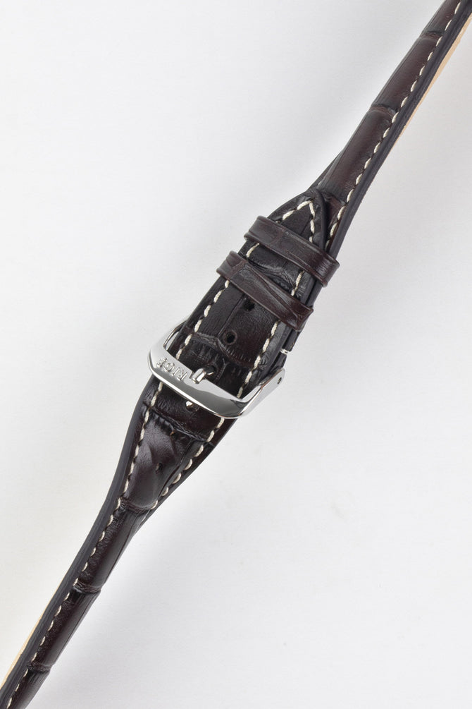 RIOS1931 NEW ORLEANS Alligator-Embossed Leather Watch Strap in MOCHA