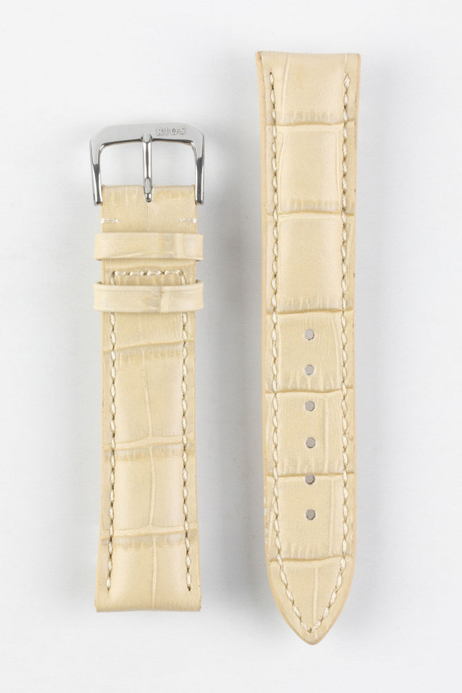 RIOS1931 NEW ORLEANS Alligator-Embossed Leather Watch Strap in SAND